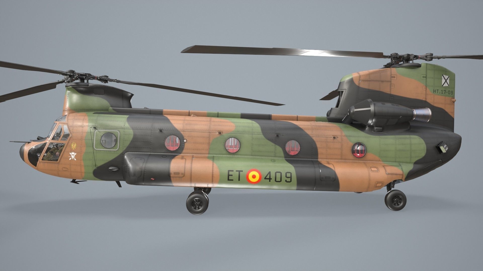 CH-47D Chinook Spanish Army Basic Animation Low-poly 3D model_15
