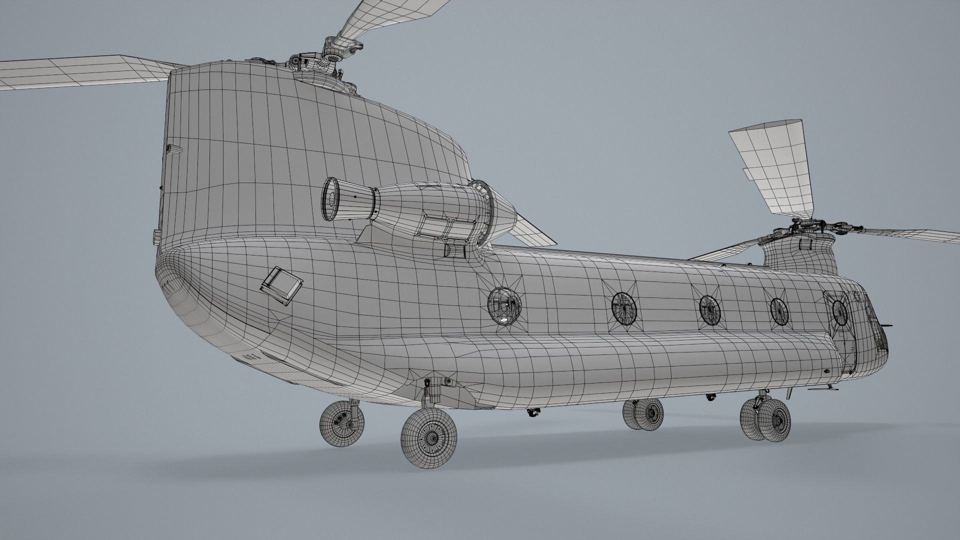 CH-47D Chinook Spanish Army Basic Animation Low-poly 3D model_26