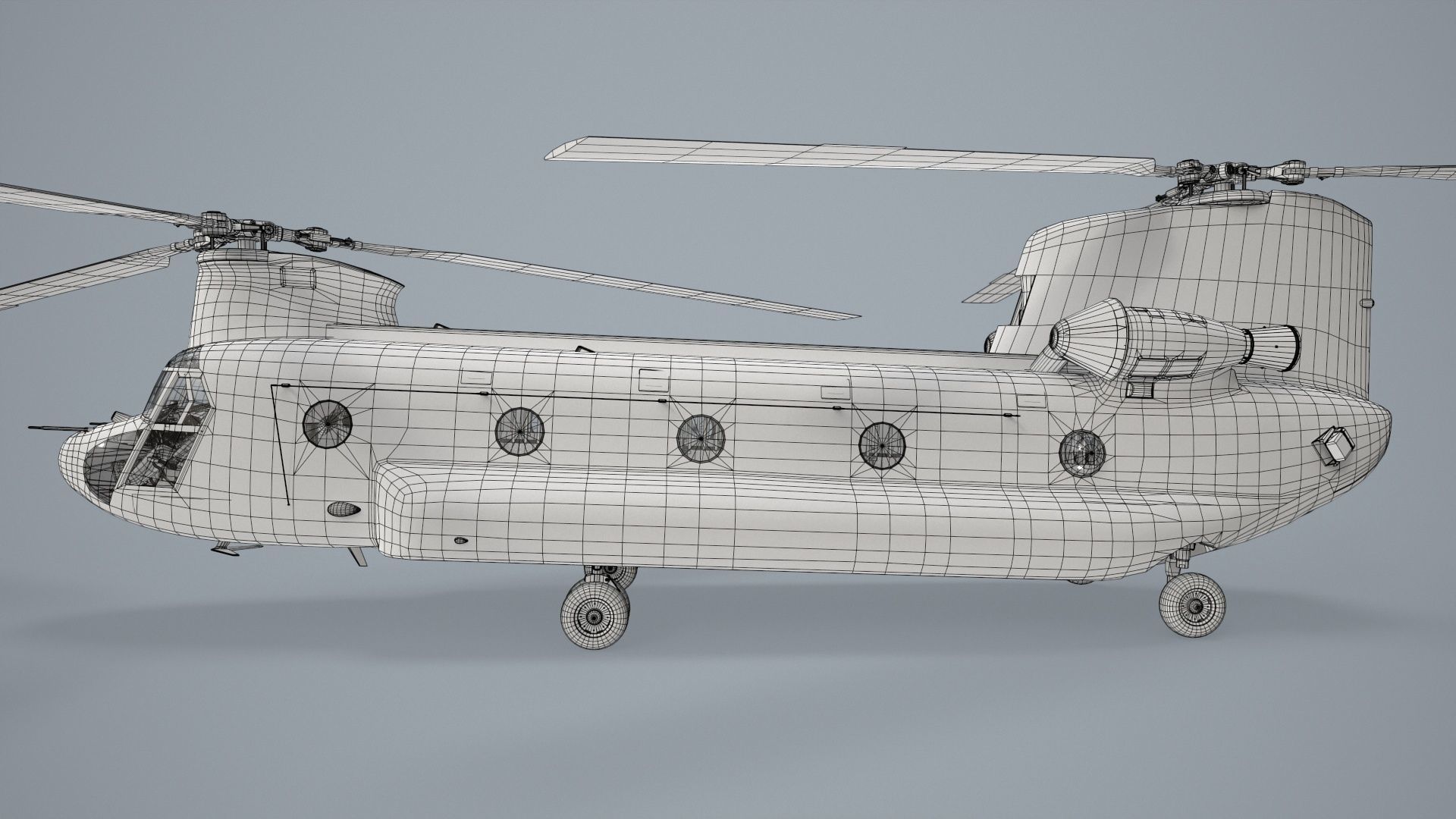 CH-47D Chinook Spanish Army Basic Animation Low-poly 3D model_29