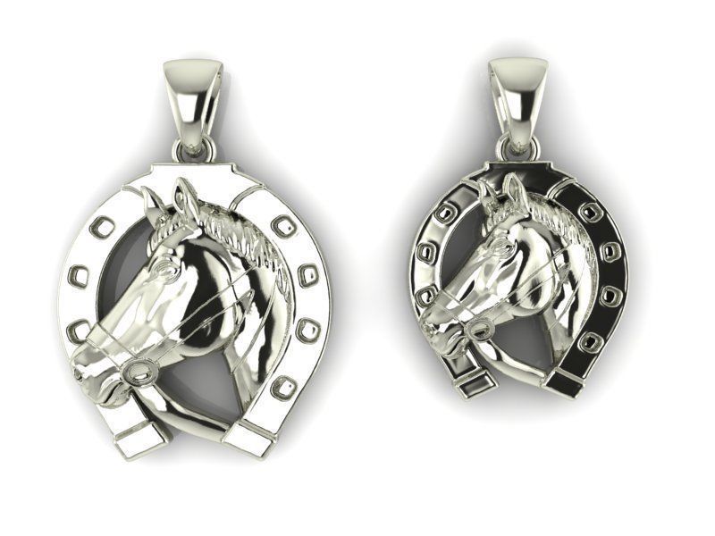 BEAUTIFUL HORSE PENDANT WITH HORSESHOE 3D PRINTING 3D print model_1