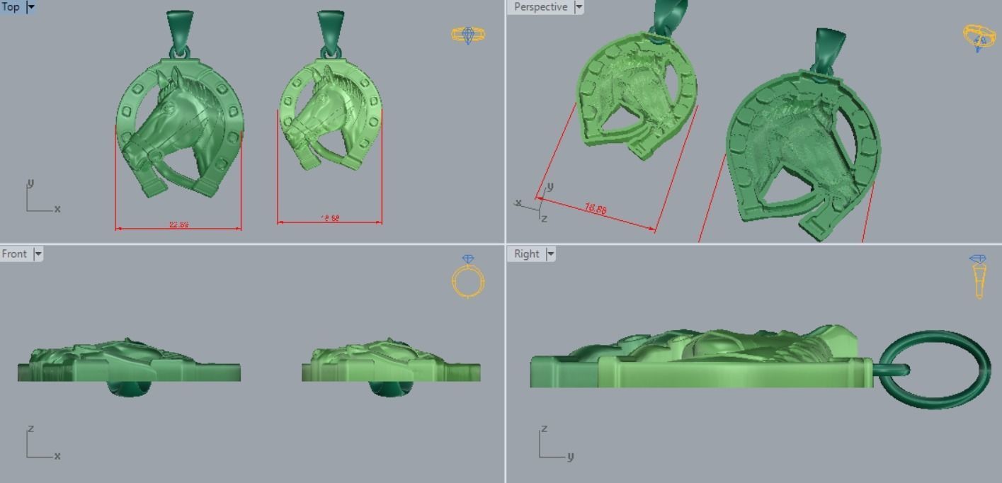 BEAUTIFUL HORSE PENDANT WITH HORSESHOE 3D PRINTING 3D print model_5