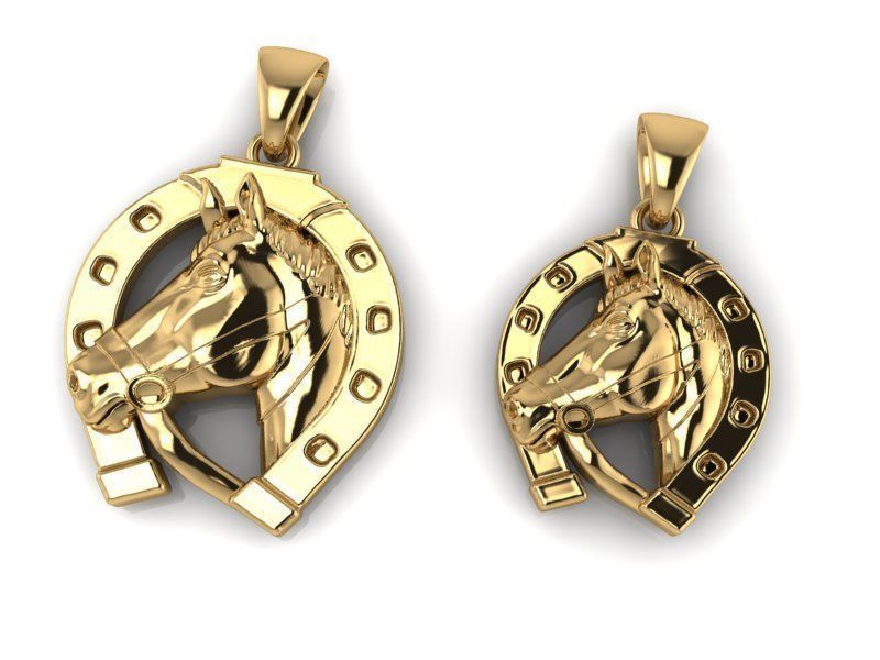 BEAUTIFUL HORSE PENDANT WITH HORSESHOE 3D PRINTING 3D print model_2