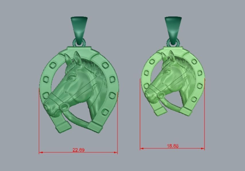 BEAUTIFUL HORSE PENDANT WITH HORSESHOE 3D PRINTING 3D print model_7