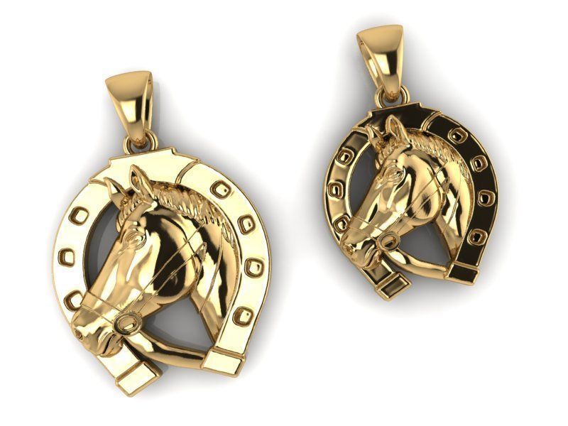 BEAUTIFUL HORSE PENDANT WITH HORSESHOE 3D PRINTING 3D print model_3