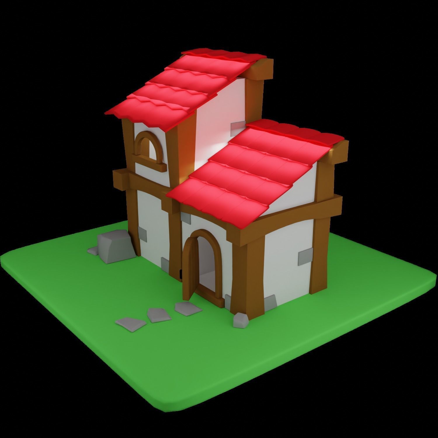 TOY HOUSE LOW POLY 3D Low-poly 3D model_1
