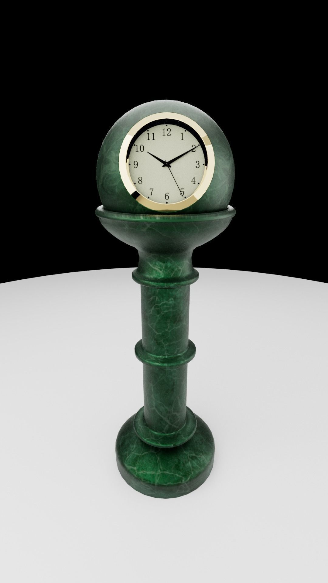 Antique marble table clock 3D model_7