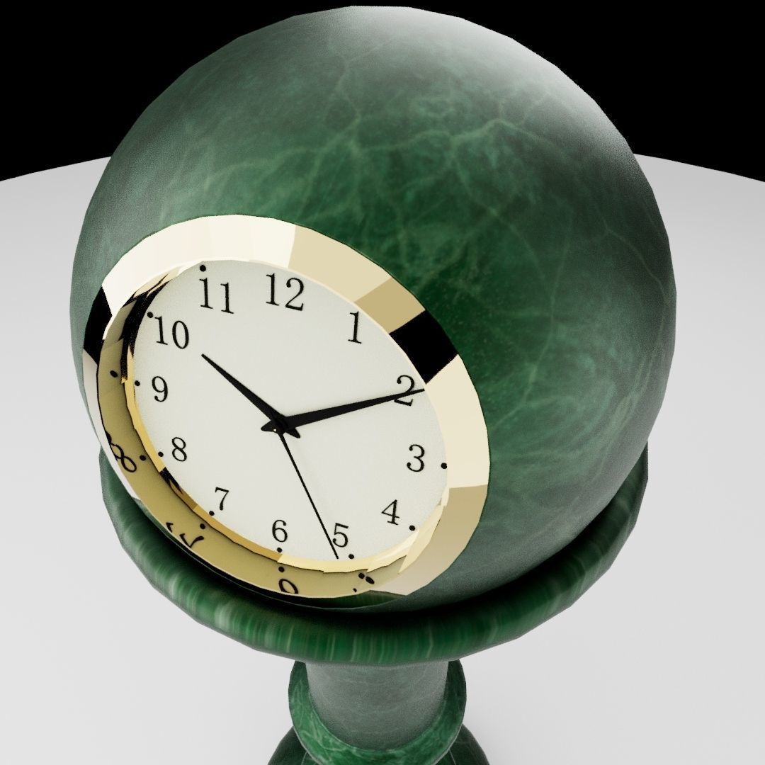 Antique marble table clock 3D model_6