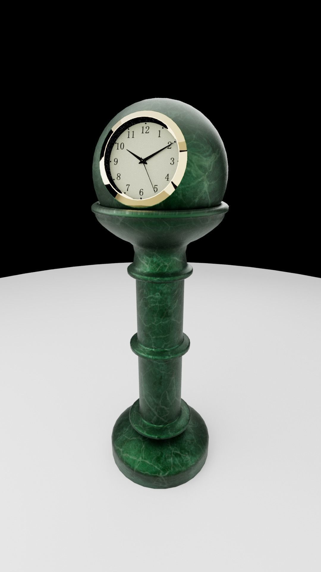 Antique marble table clock 3D model_8