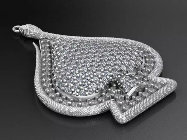 Snake spade necklace 3D print model