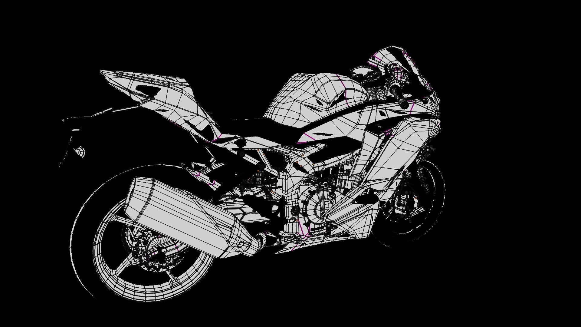 Kawasaki Ninja ZX4RR 2023 High Poly  3D model_4