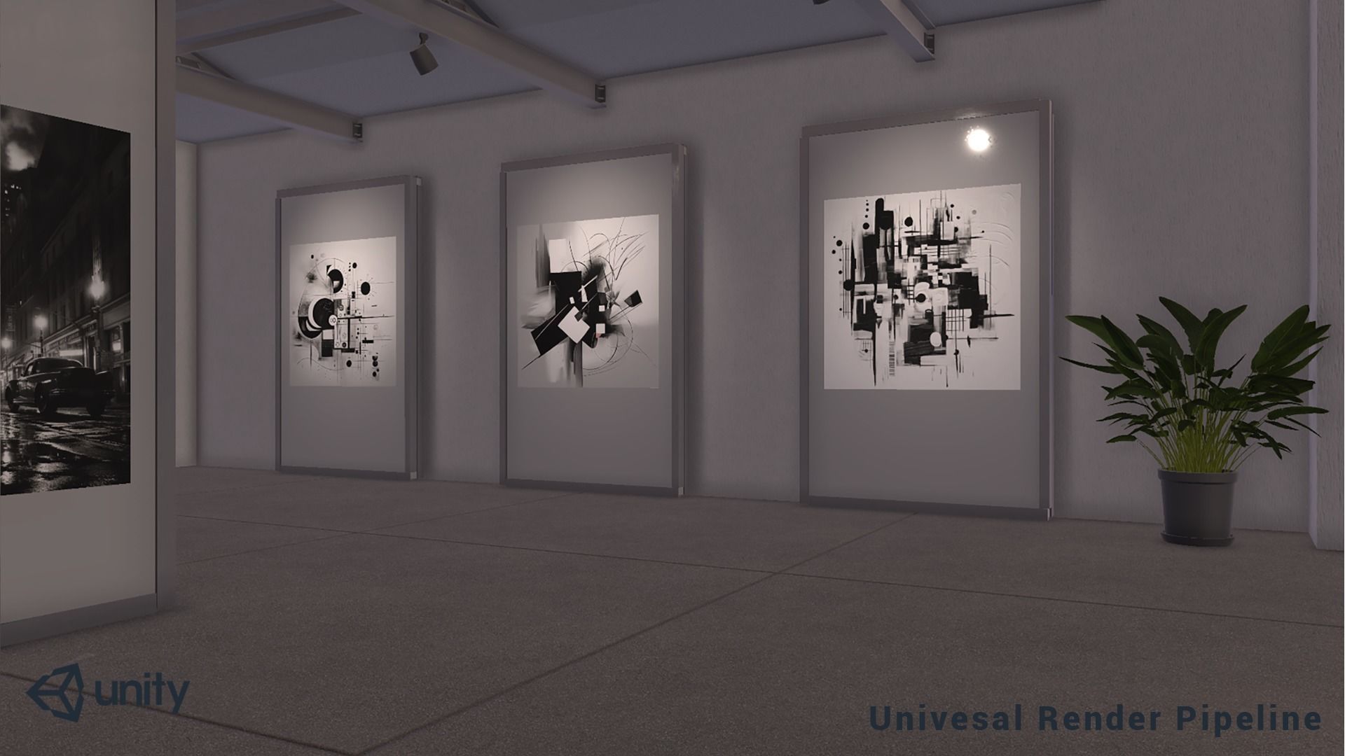 Modular Art Gallery 01 Unity Asset Low-poly 3D model_3
