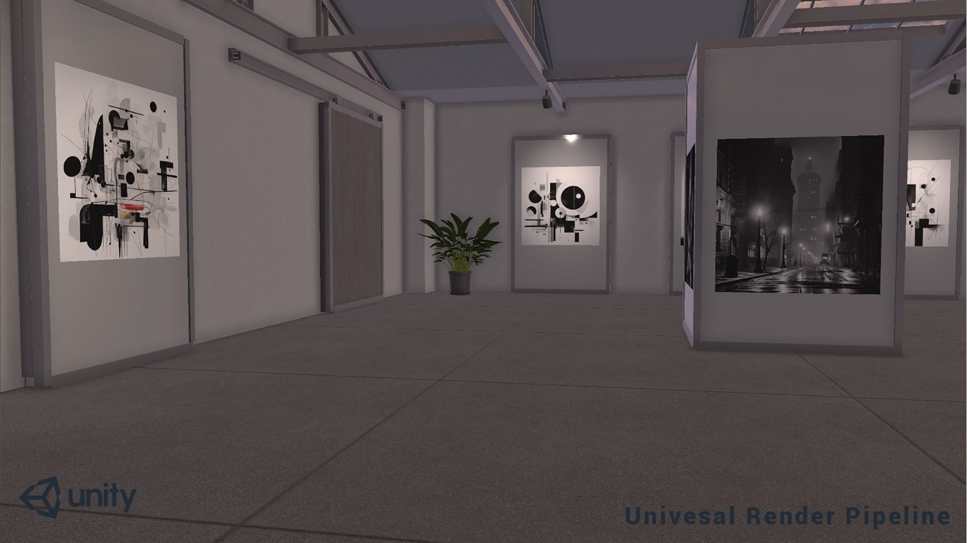 Modular Art Gallery 01 Unity Asset Low-poly 3D model_8