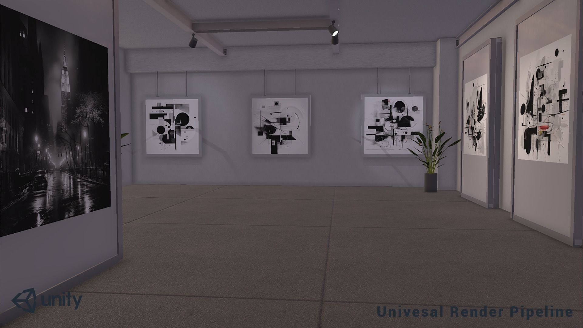 Modular Art Gallery 01 Unity Asset Low-poly 3D model_9