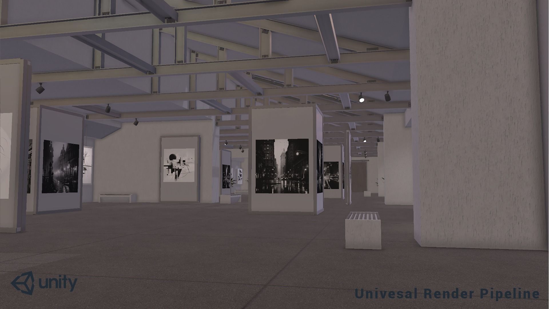 Modular Art Gallery 01 Unity Asset Low-poly 3D model_4