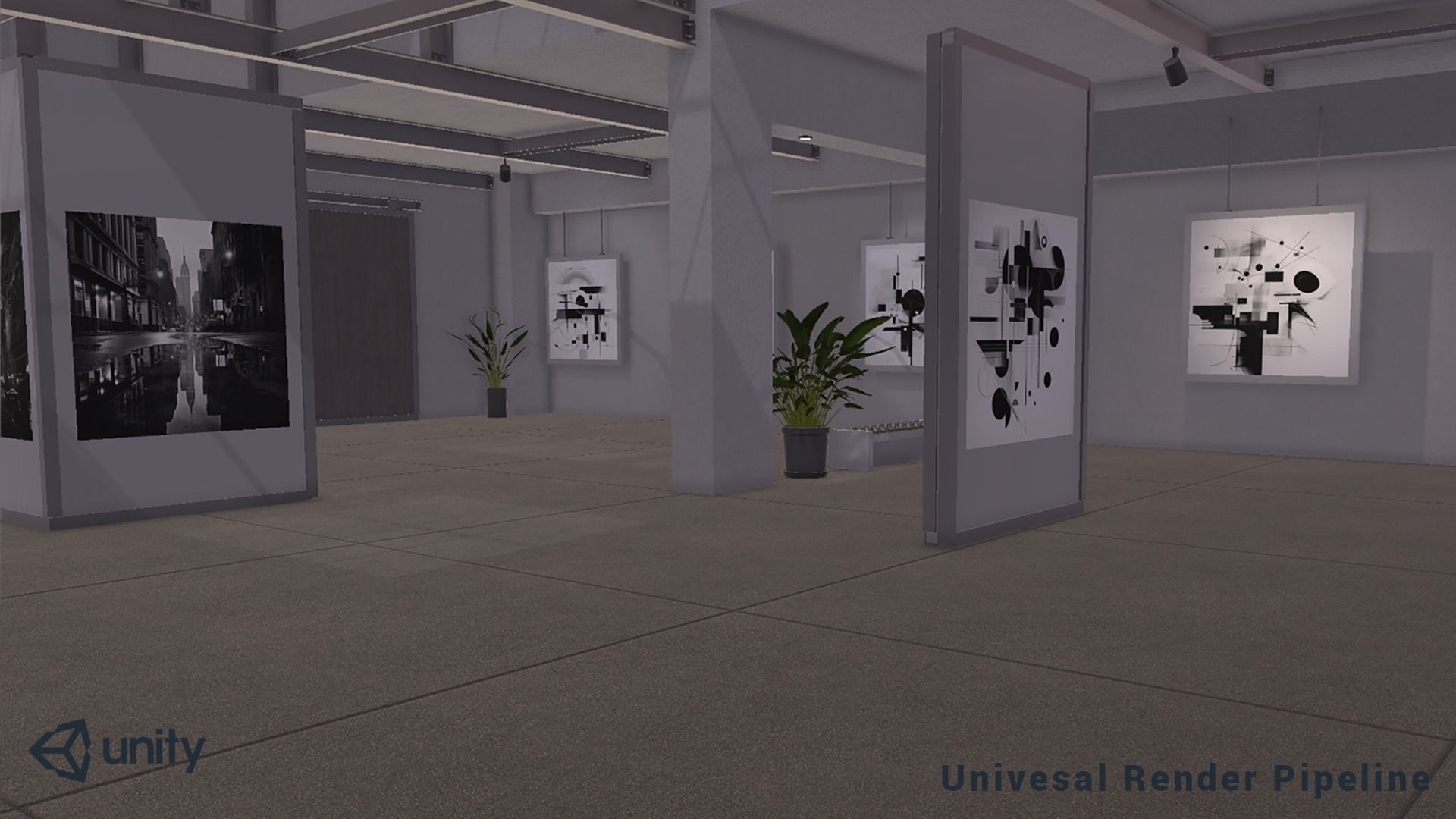 Modular Art Gallery 01 Unity Asset Low-poly 3D model_13