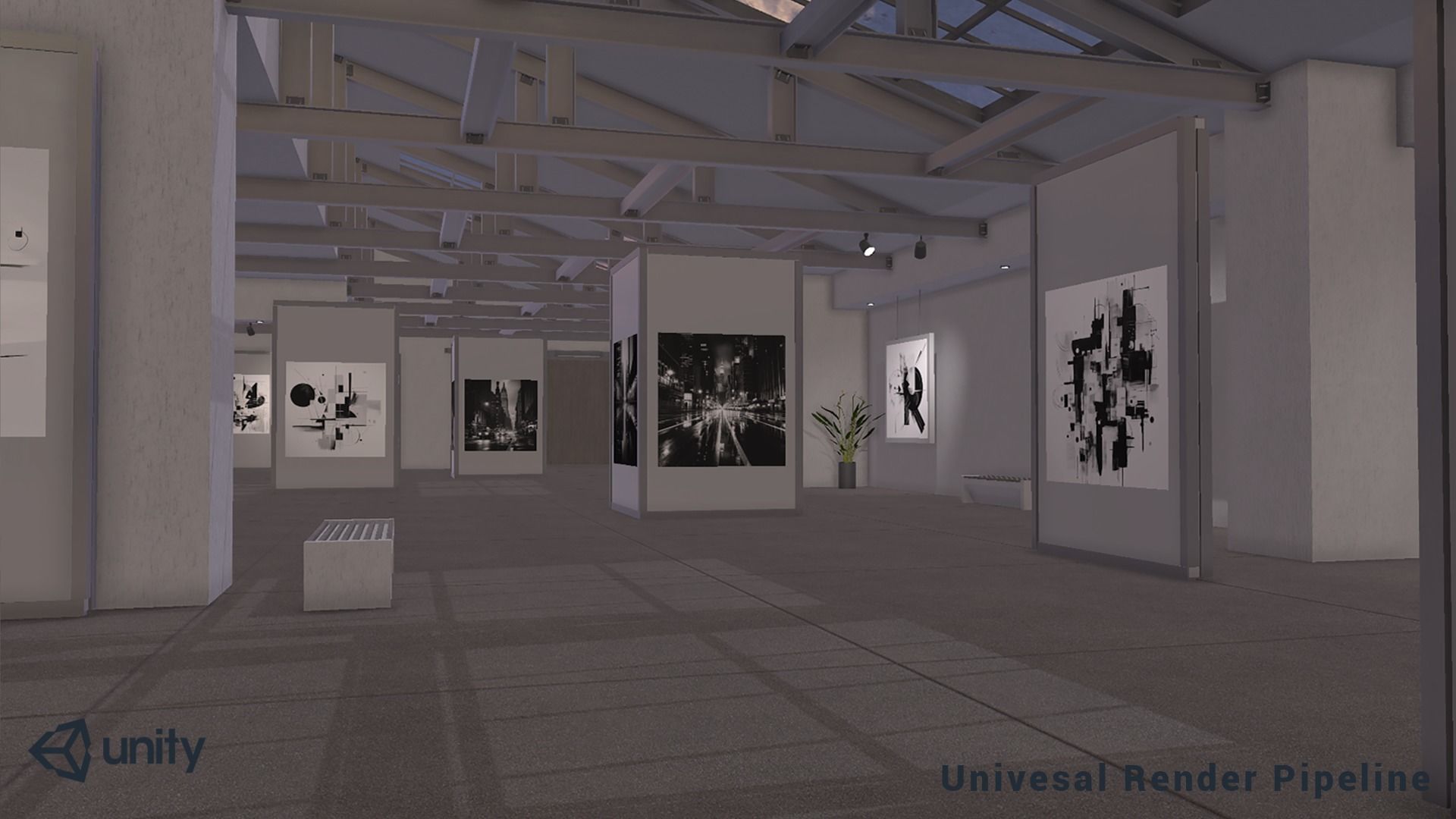 Modular Art Gallery 01 Unity Asset Low-poly 3D model_14