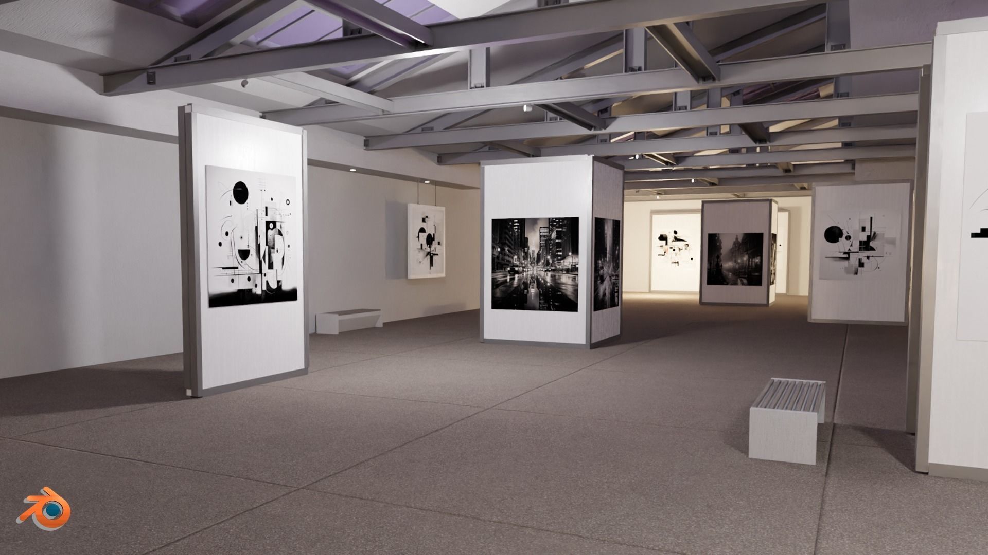 Modular Art Gallery 01 Unity Asset Low-poly 3D model_20
