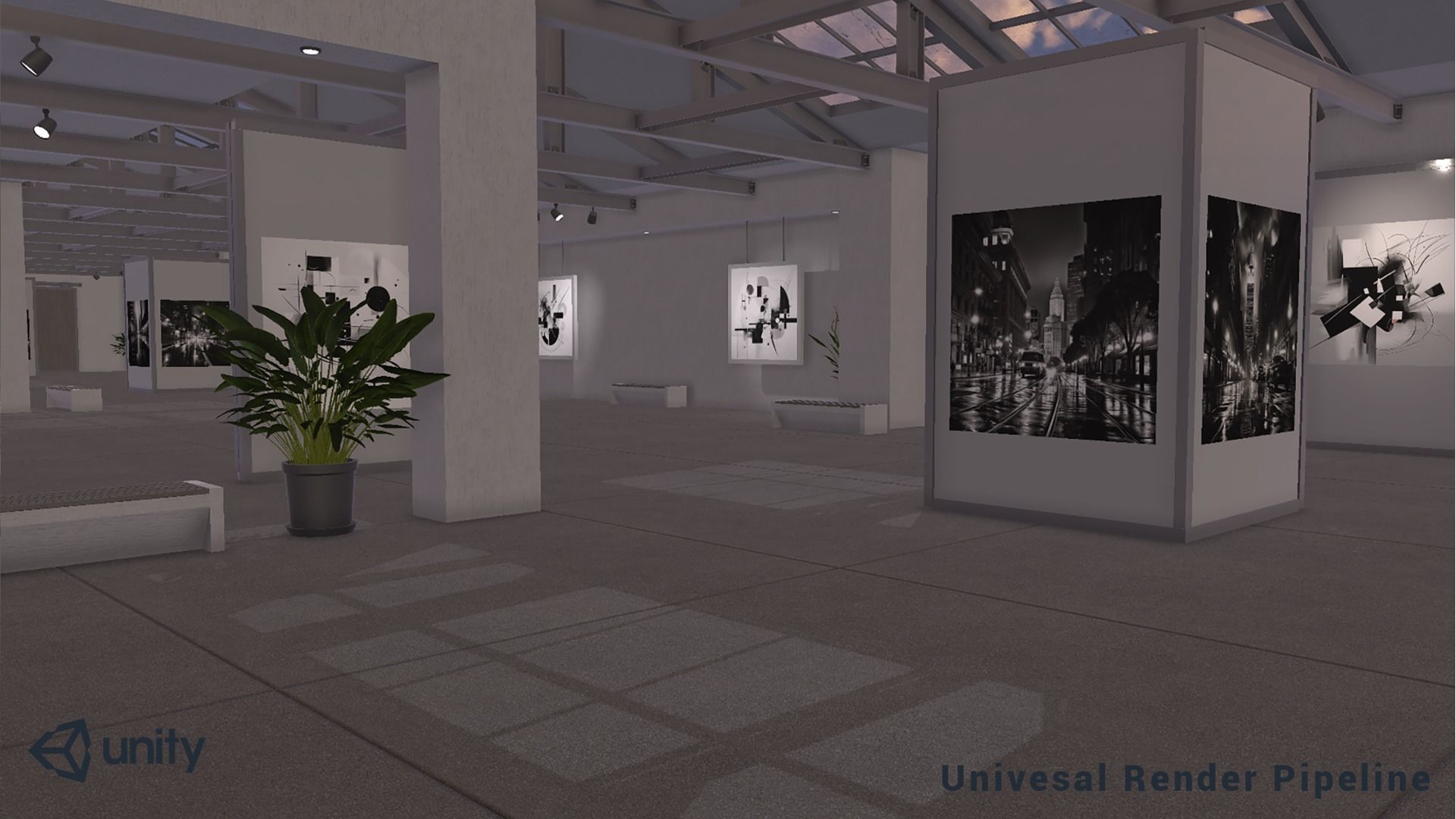 Modular Art Gallery 01 Unity Asset Low-poly 3D model_2