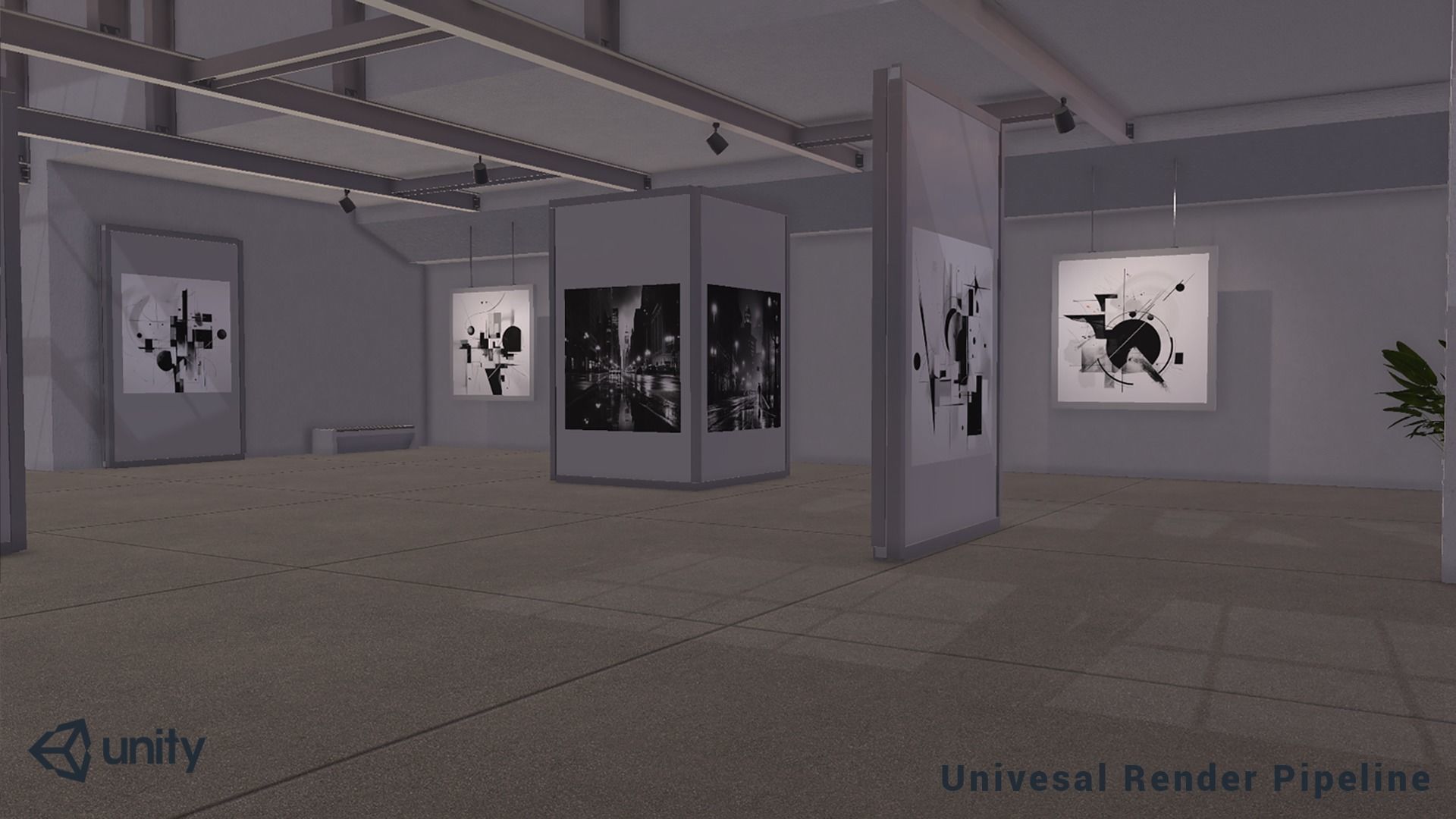 Modular Art Gallery 01 Unity Asset Low-poly 3D model_16