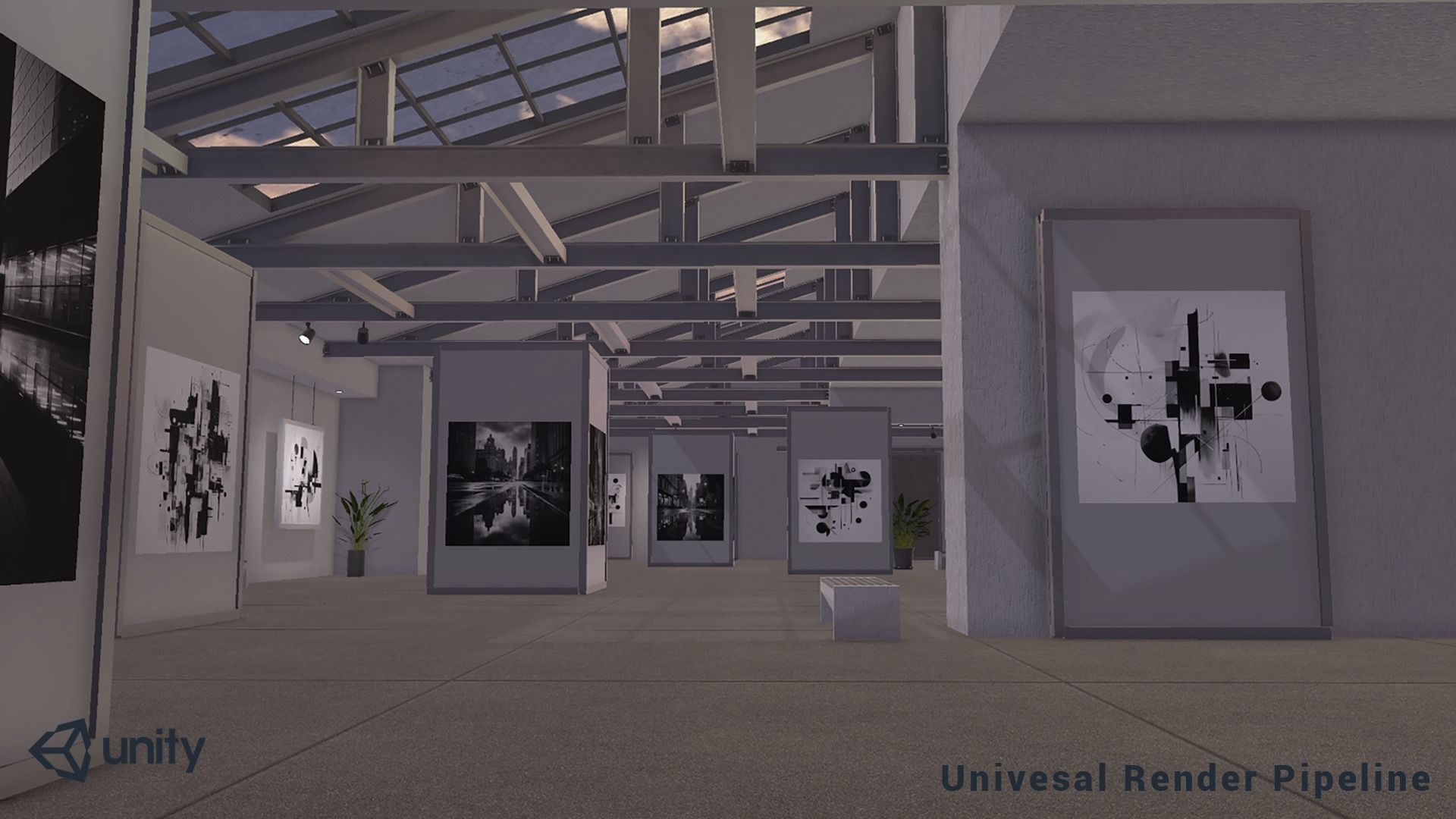 Modular Art Gallery 01 Unity Asset Low-poly 3D model_17
