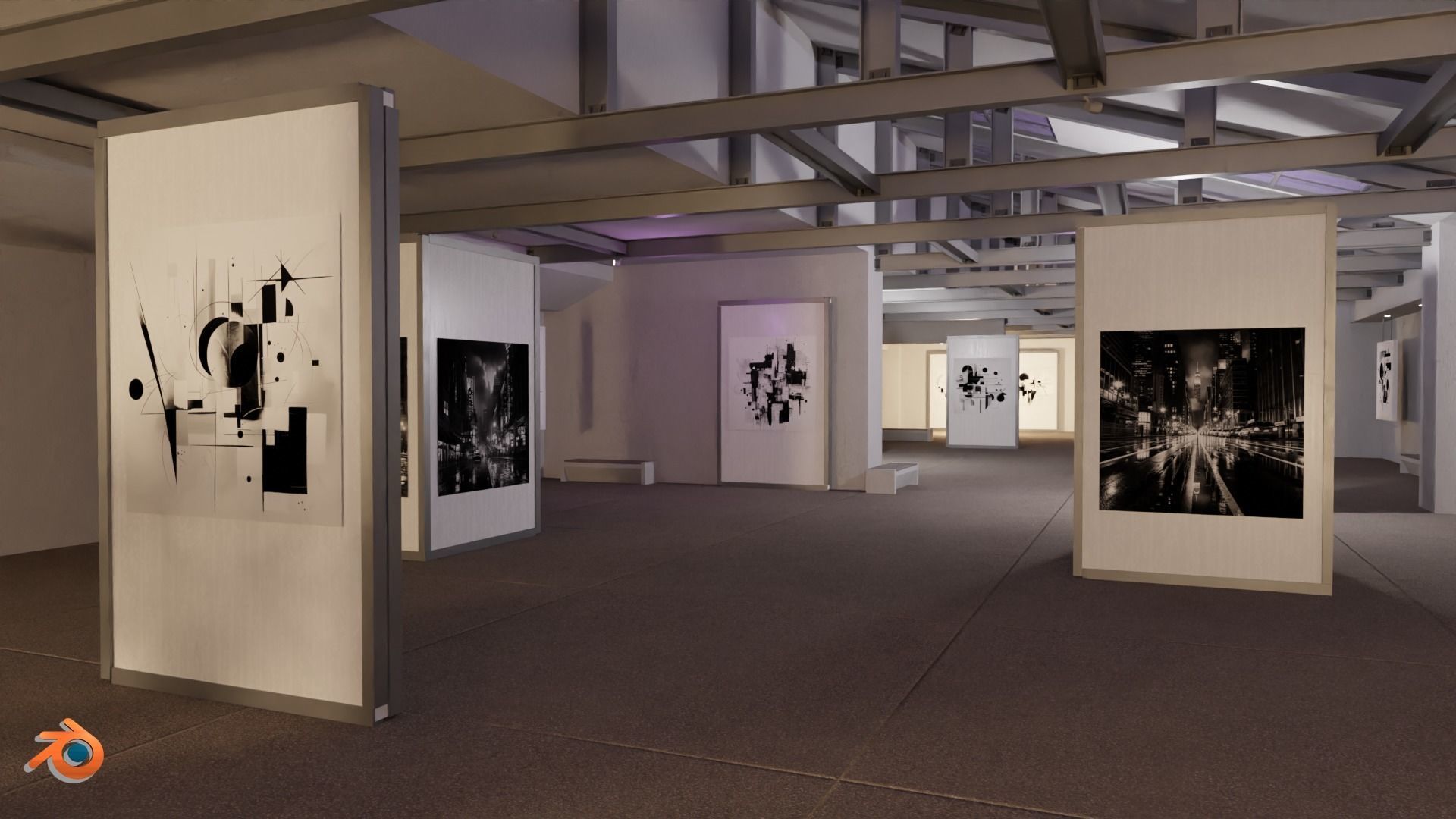Modular Art Gallery 01 Unity Asset Low-poly 3D model_19