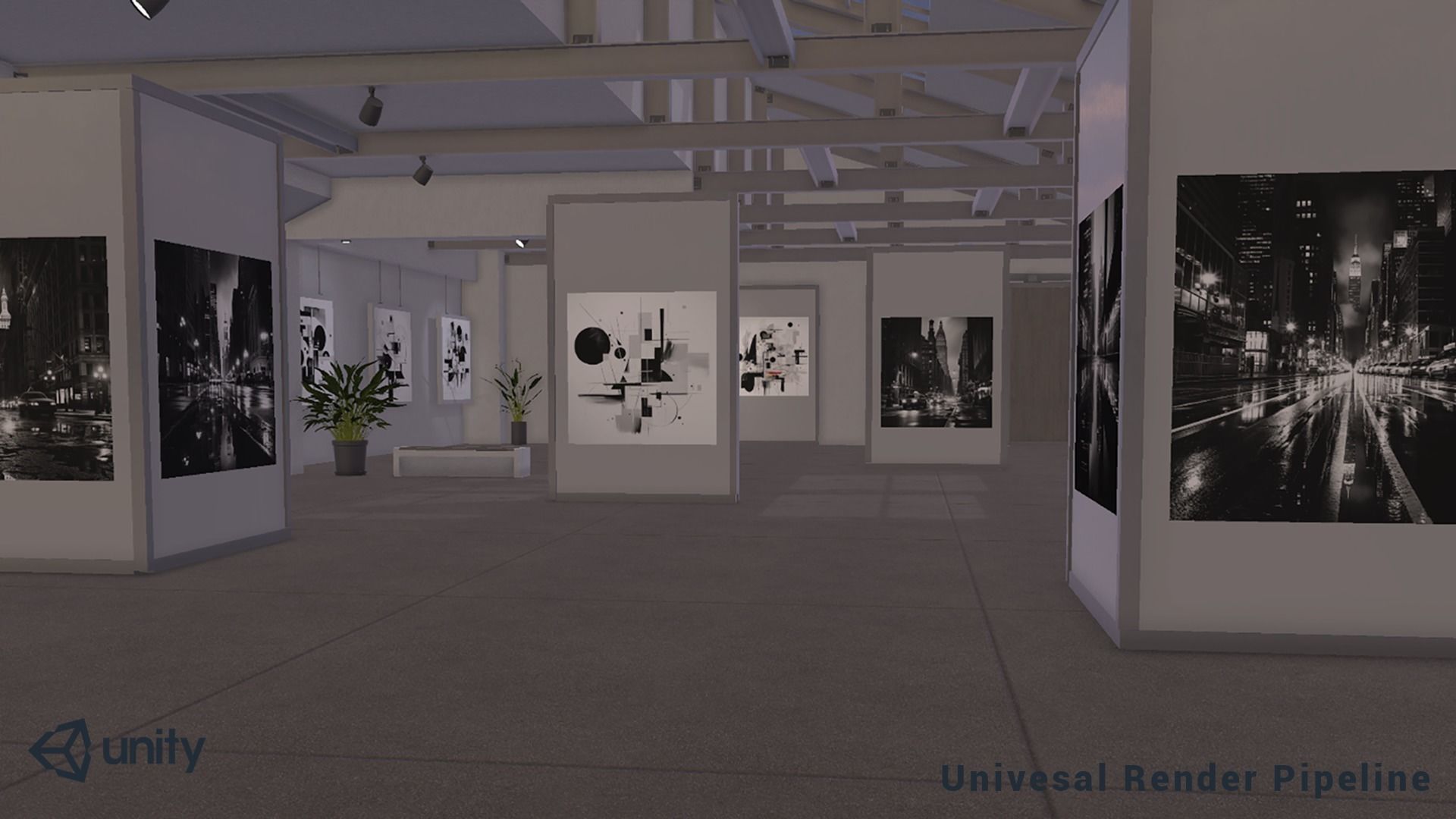 Modular Art Gallery 01 Unity Asset Low-poly 3D model_5