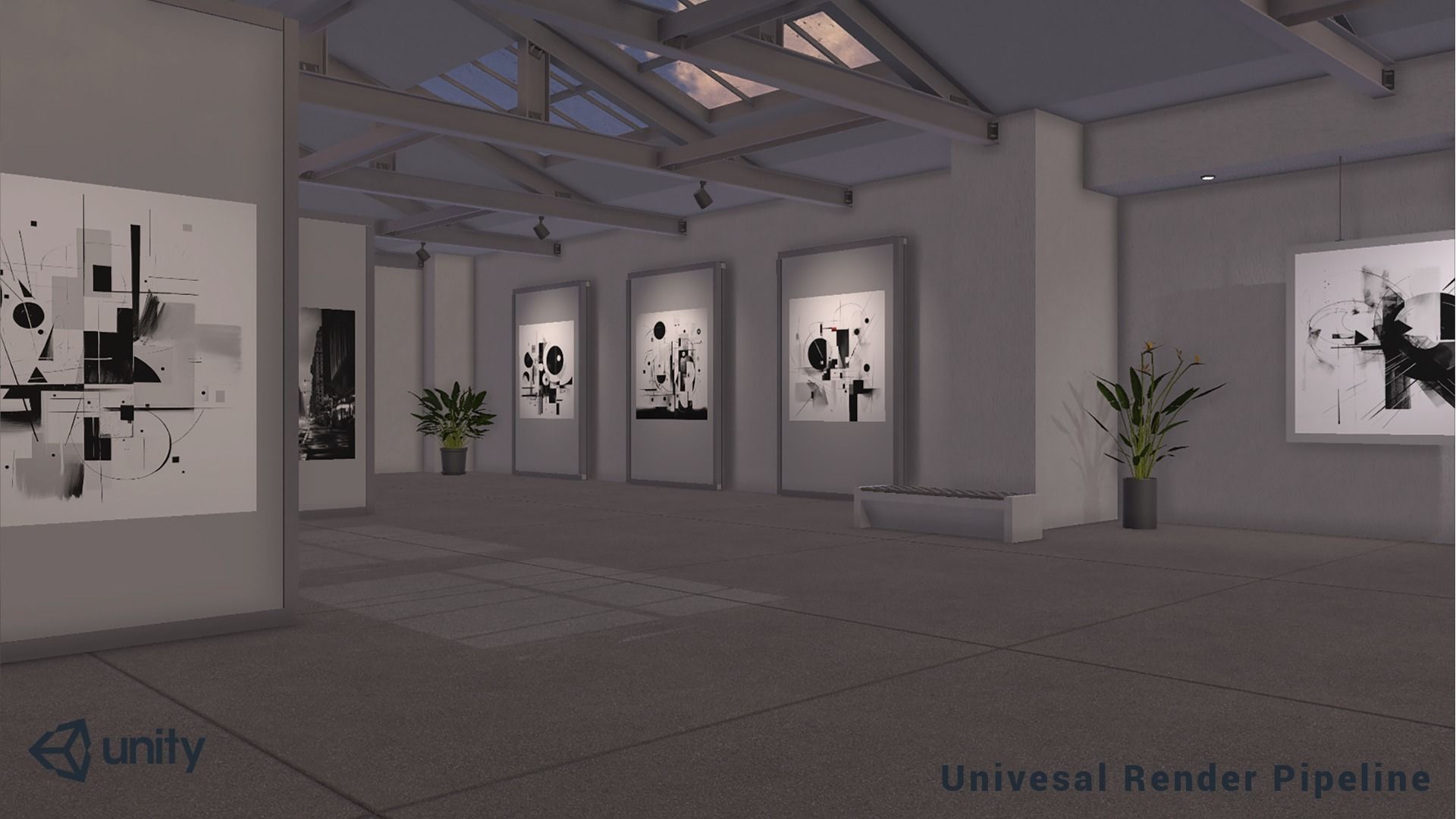 Modular Art Gallery 01 Unity Asset Low-poly 3D model_6