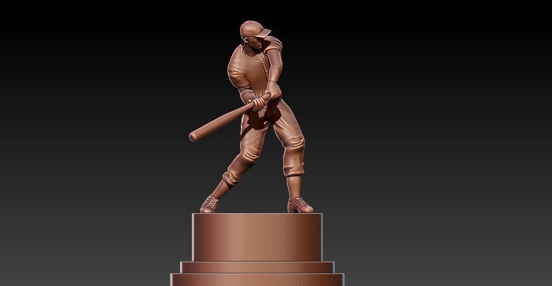 MLB - BASEBALL PLAYER TROPHY STATUE DESTOP - 3D PRINT 3D print model_2