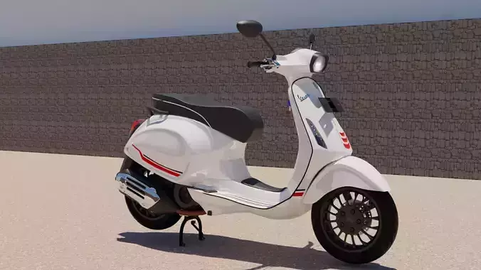 Piaggio Vespa Sprint iGet 2023 Medium Poly Low-poly 3D model