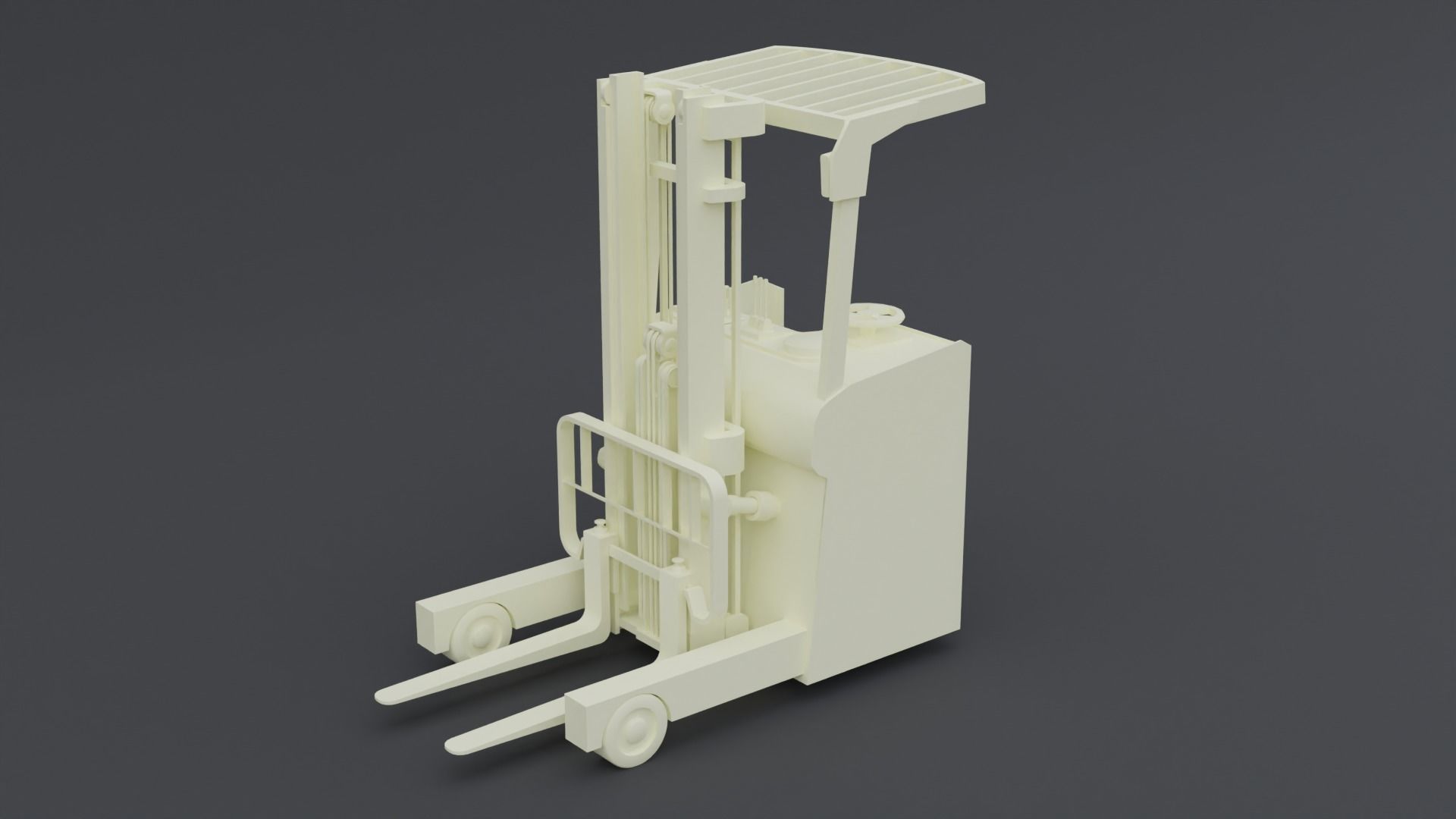 Electric Forklift Low-poly 3D model_5