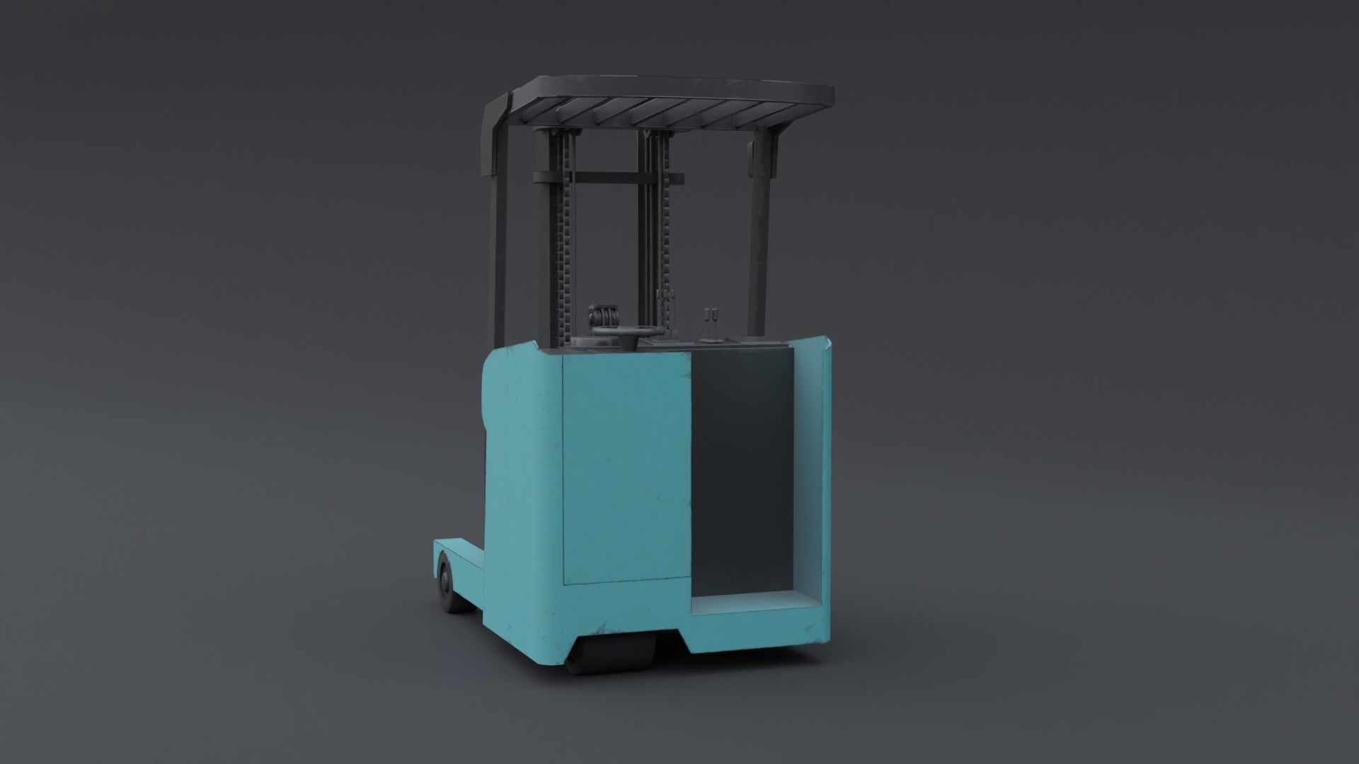 Electric Forklift Low-poly 3D model_2