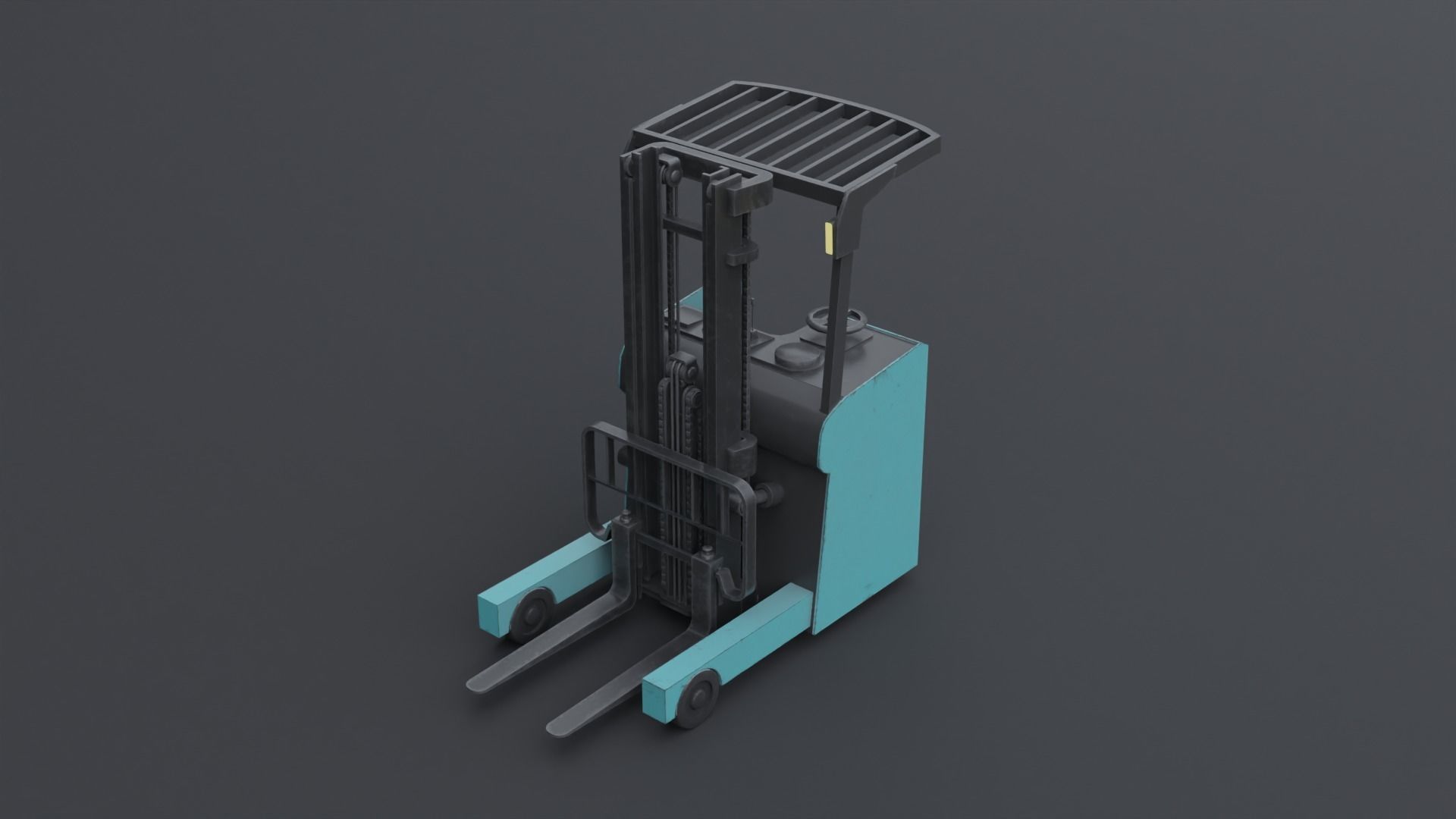 Electric Forklift Low-poly 3D model_3