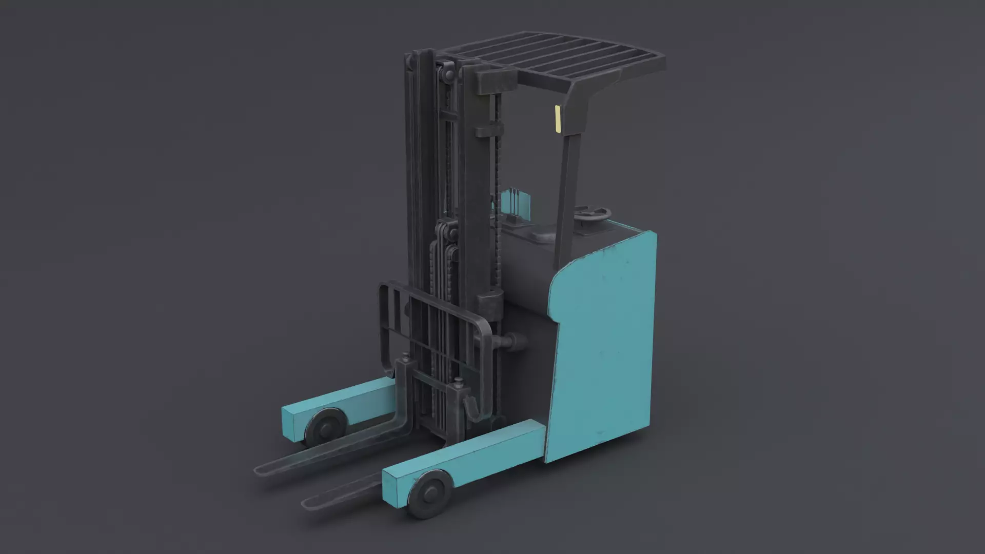 Electric Forklift Low-poly 3D model_0