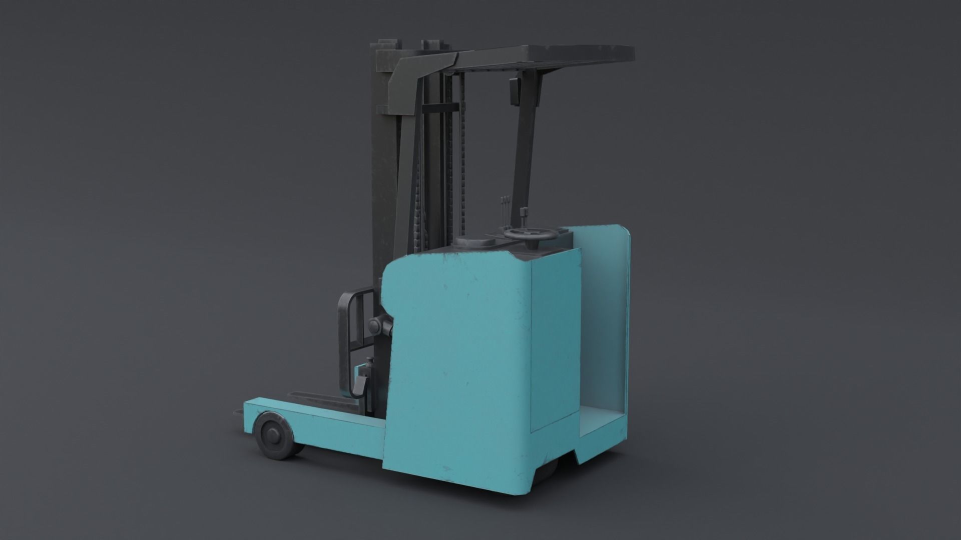 Electric Forklift Low-poly 3D model_1