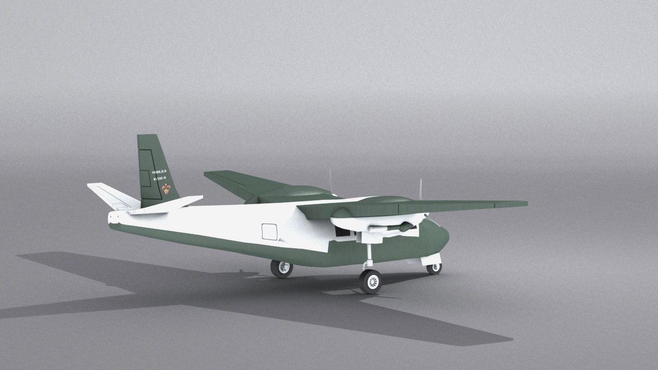 Aero Commander 500 Low-poly 3D model_14