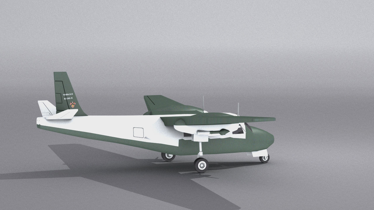 Aero Commander 500 Low-poly 3D model_15