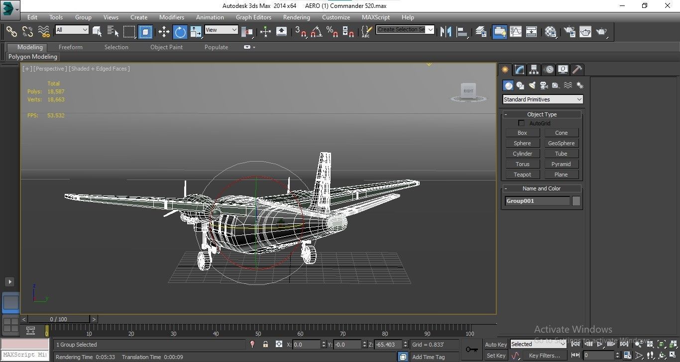 Aero Commander 500 Low-poly 3D model_25