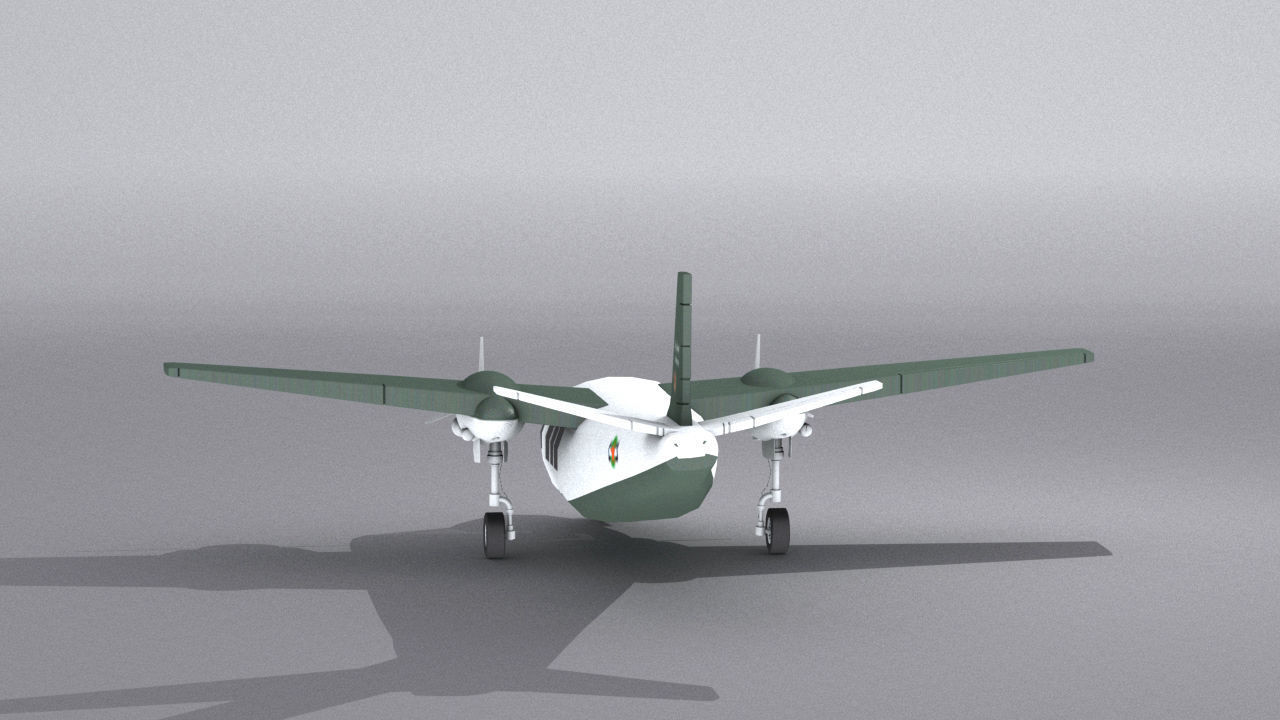 Aero Commander 500 Low-poly 3D model_10