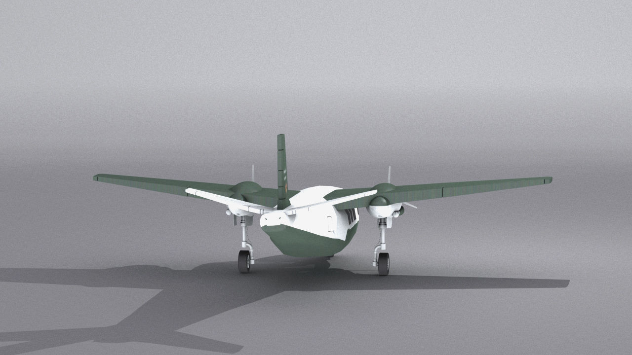 Aero Commander 500 Low-poly 3D model_11