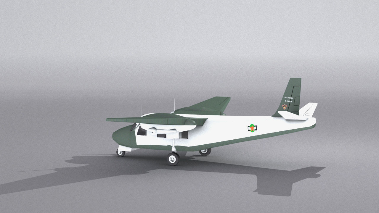 Aero Commander 500 Low-poly 3D model_6