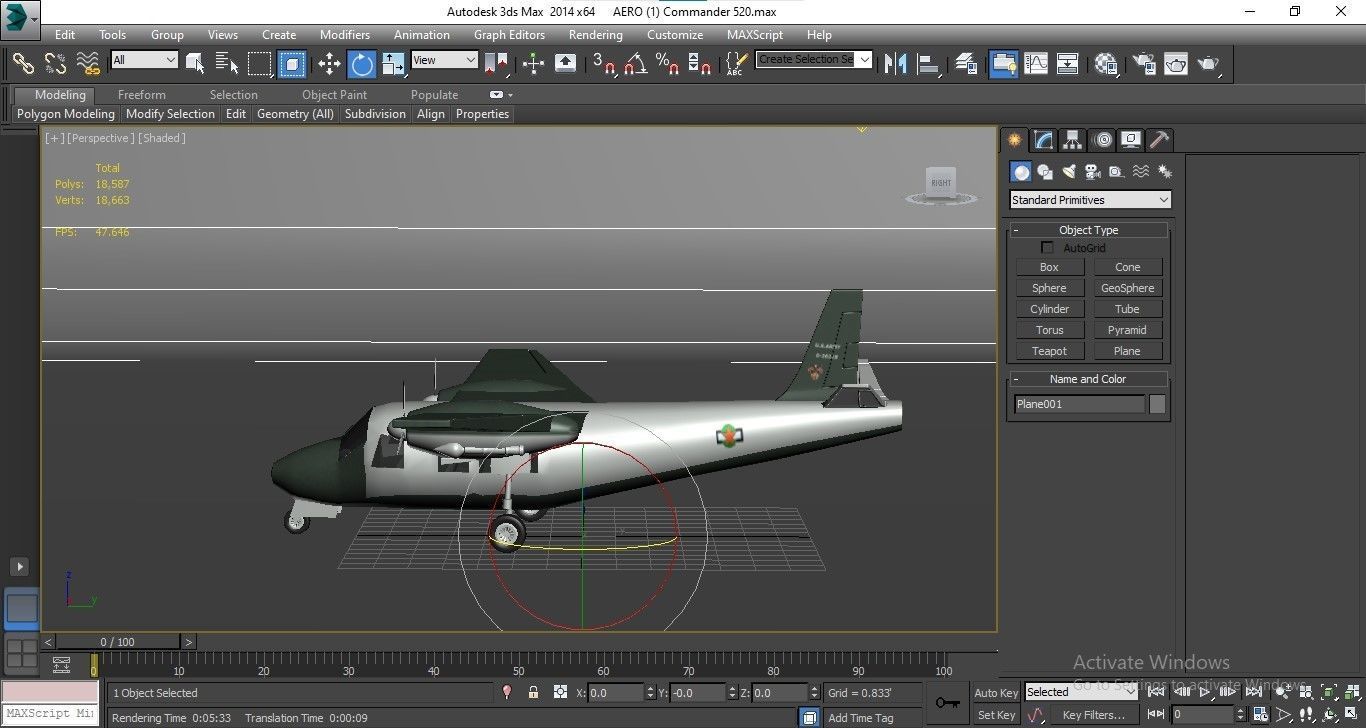 Aero Commander 500 Low-poly 3D model_28