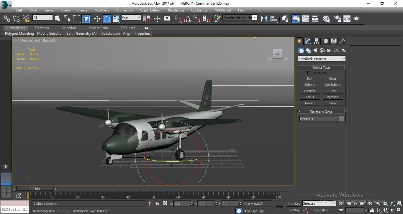 Aero Commander 500 Low-poly 3D model_27