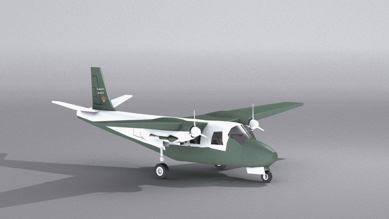 Aero Commander 500 Low-poly 3D model_19