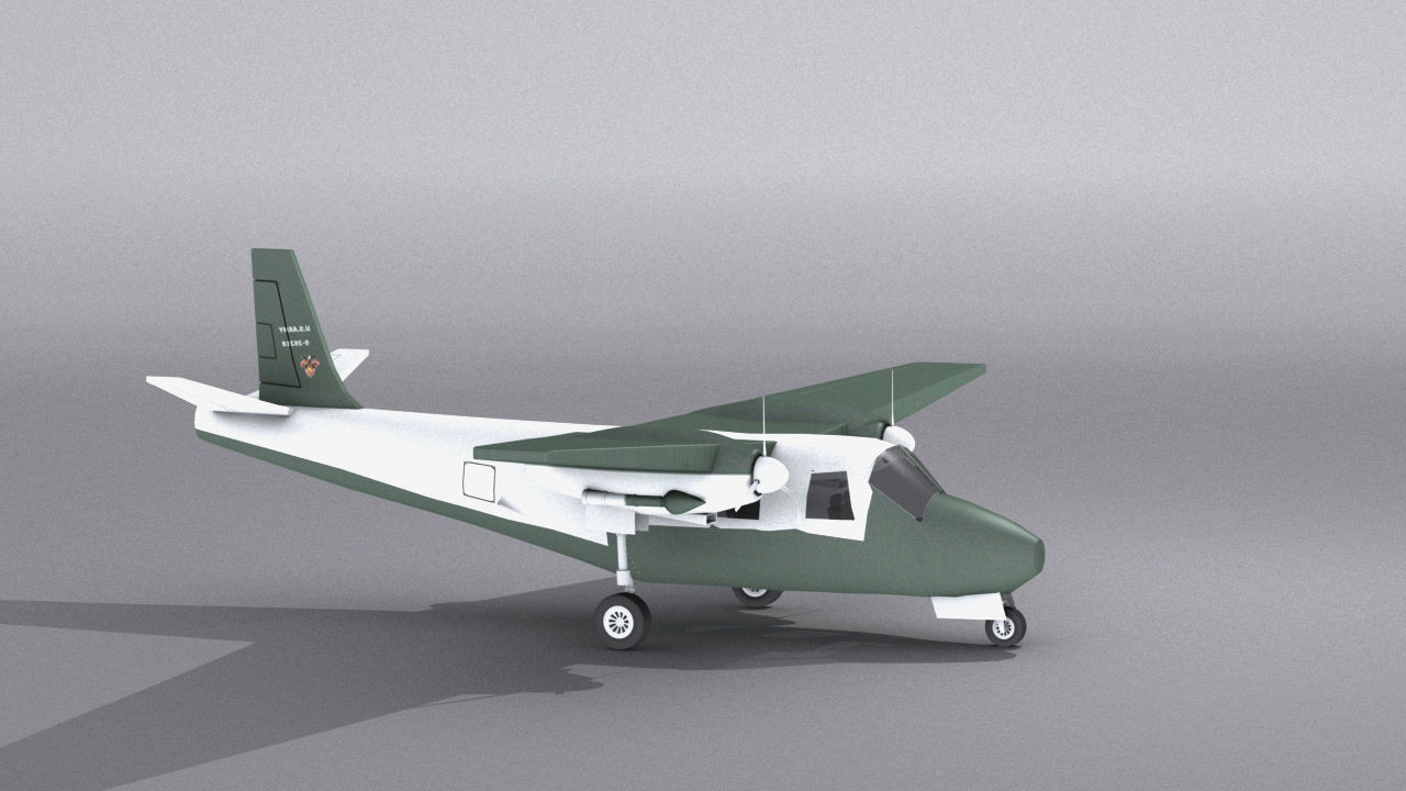 Aero Commander 500 Low-poly 3D model_18