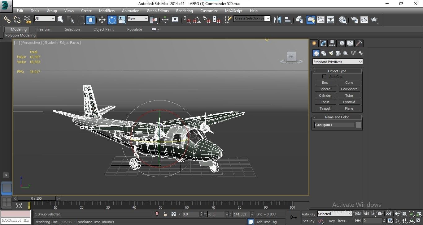 Aero Commander 500 Low-poly 3D model_26