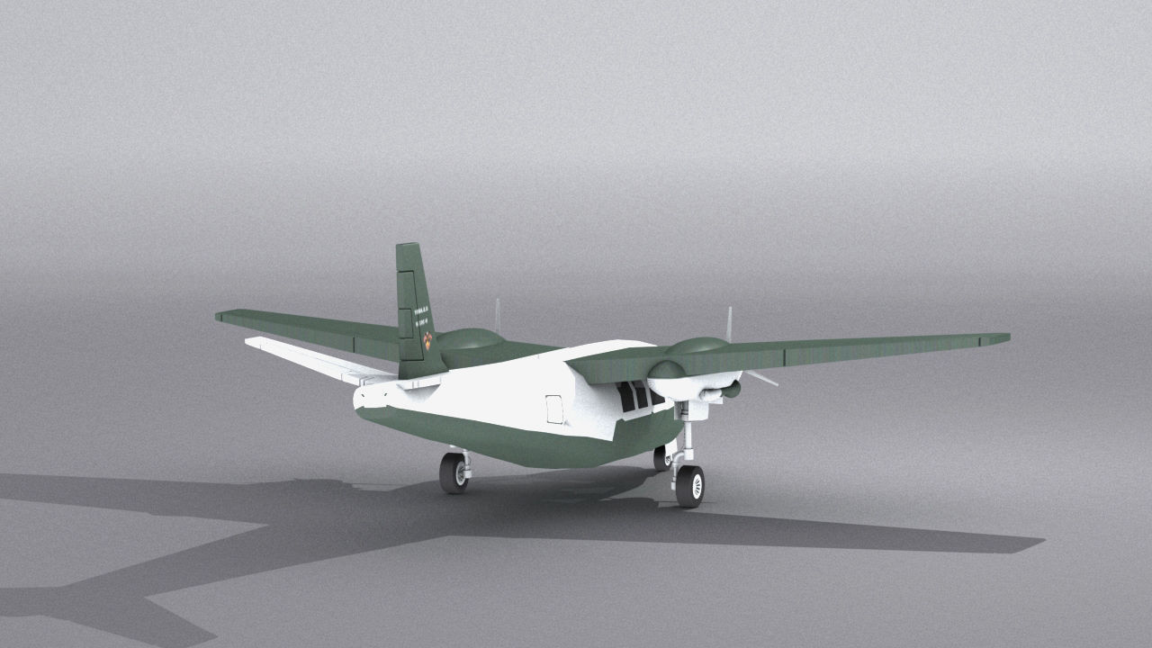 Aero Commander 500 Low-poly 3D model_12