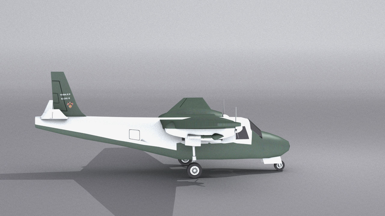 Aero Commander 500 Low-poly 3D model_16