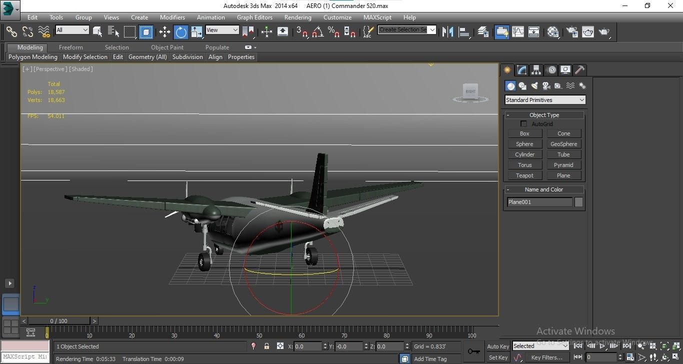 Aero Commander 500 Low-poly 3D model_29