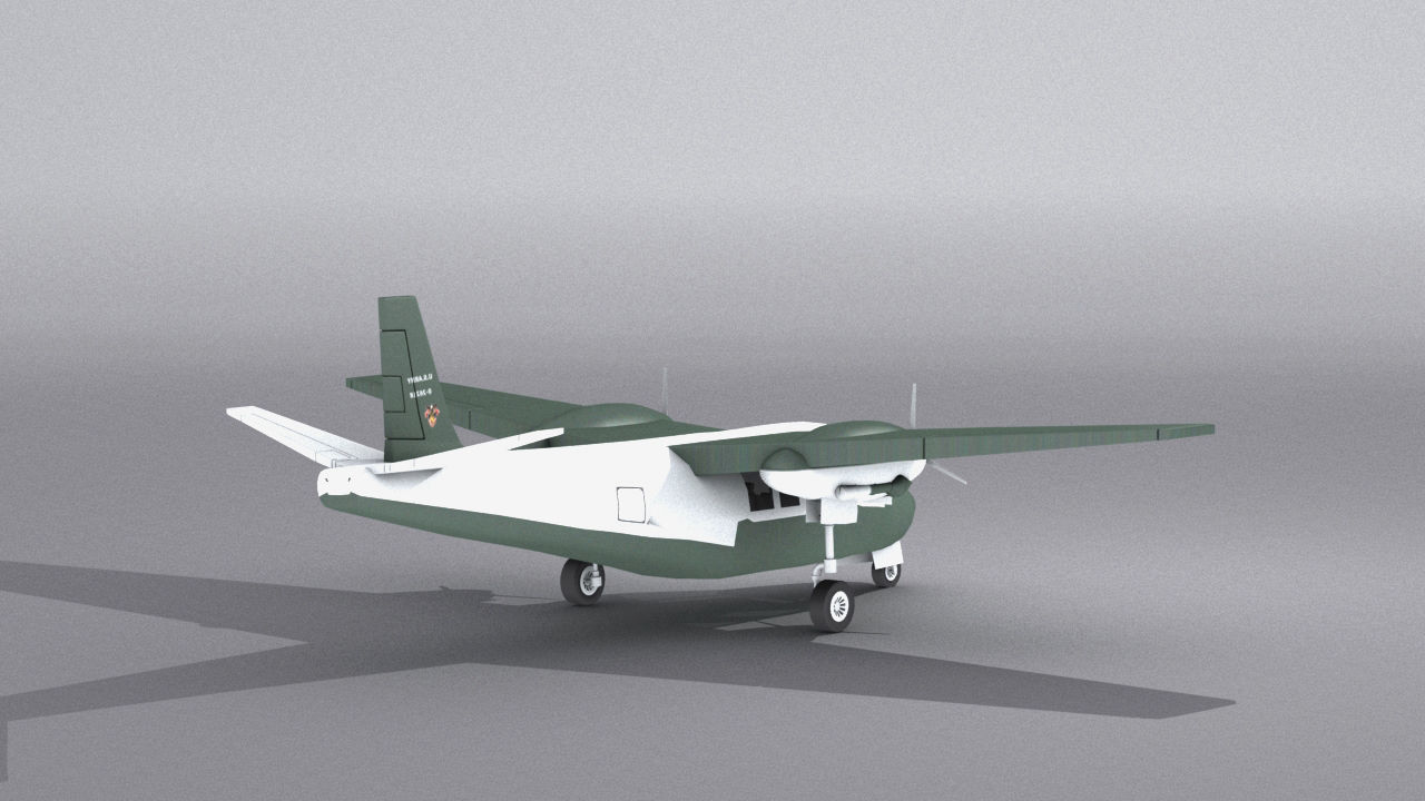 Aero Commander 500 Low-poly 3D model_13