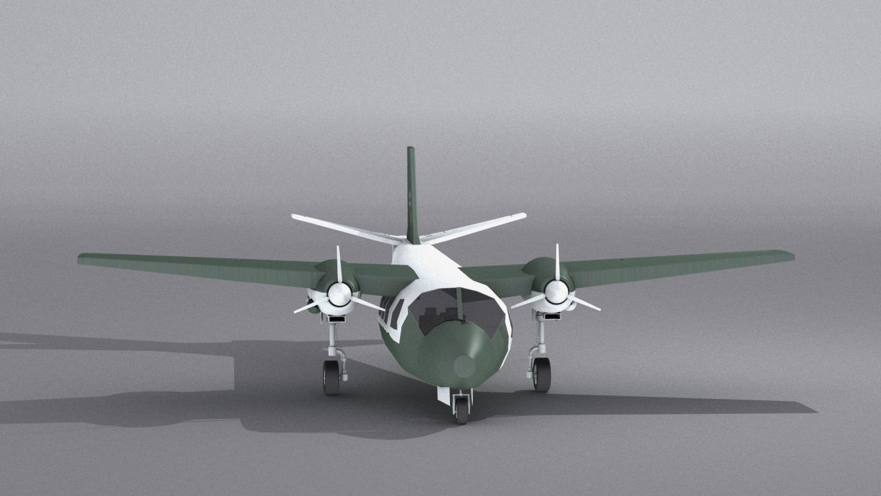 Aero Commander 500 Low-poly 3D model_22